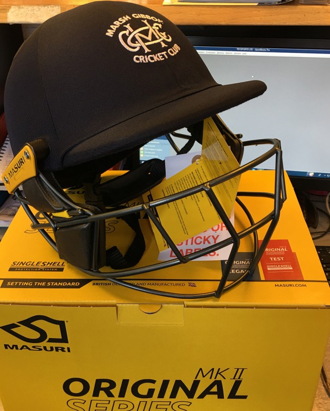 Marsh Gibbon CC helmet with embroidered club badge