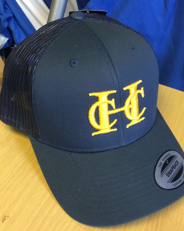 Cricket cap embroidered in-house with club crest